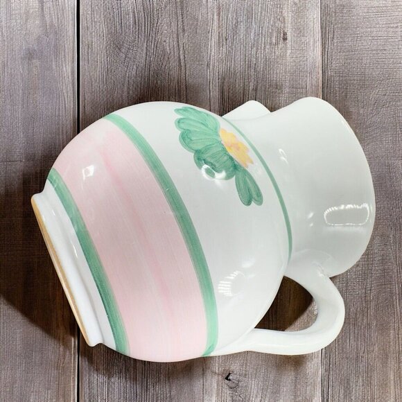 Vintage Caleca Hand Painted Italian Pitcher Carafe Jug Fabio Pattern Italy VTG - Picture 2 of 12
